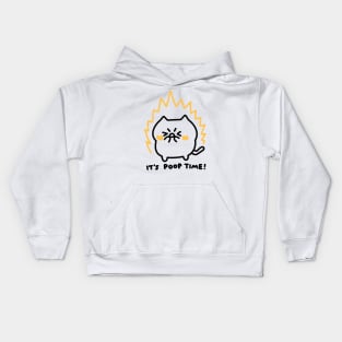 It's poop time cat Kids Hoodie